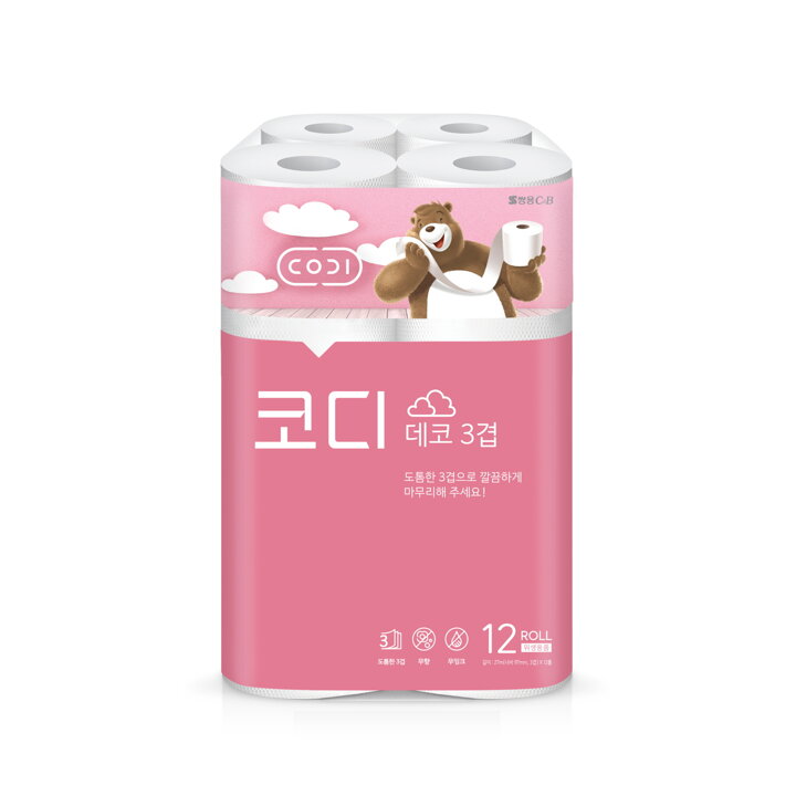 [코디] 코디 데코 3겹 화장지 27Mx12롤 1팩