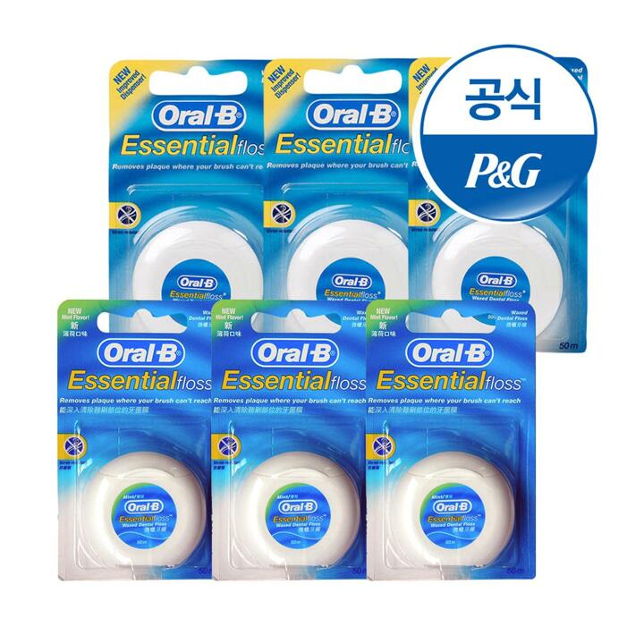 오랄비 치실 50m 왁스 3개 + 민트 3개(총6개)