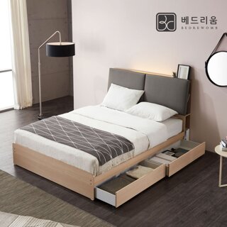 냉감침구 증정 [베드리움] 블링 LED 서랍침대 SS+릴렉서허리특허(M)