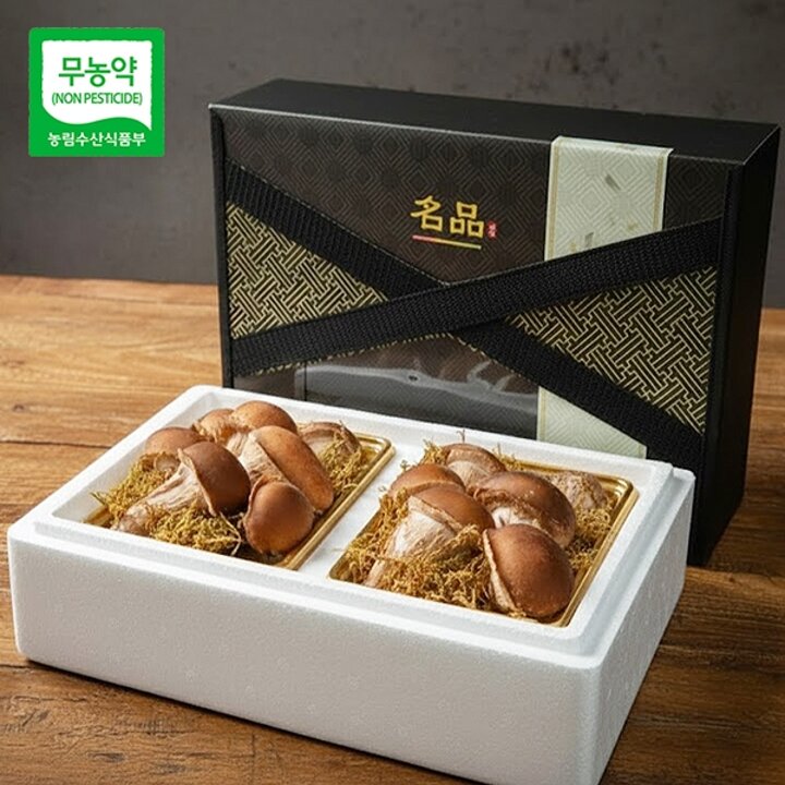 [웰굿]무농약 참송이버섯 2구 선물세트(500g,부직포가방)