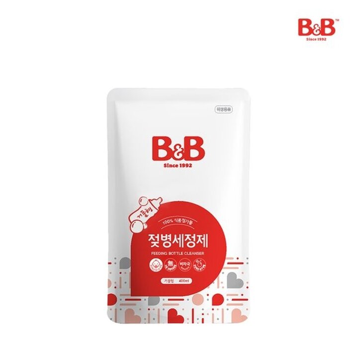100퍼센트식품첨가물 젖병세정제 거품타입 400ml 리필