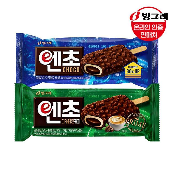 빙그레 엔초바 초코/디카페인 커피 18개 /아이스크림
