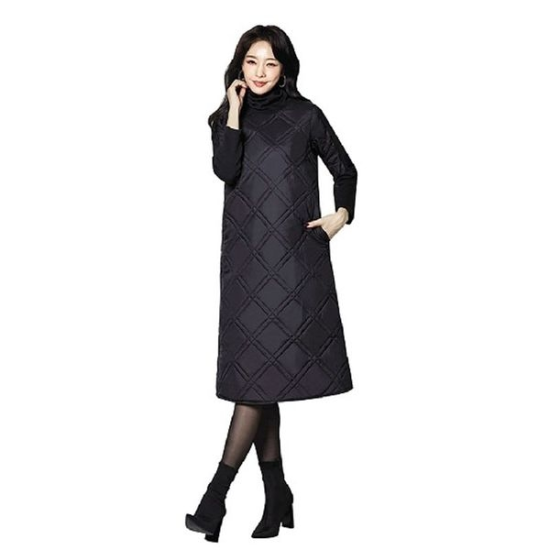 (이)터틀 퀼팅누빔 롱 원피스[34807649]