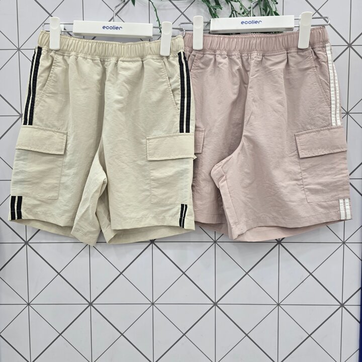 에꼴리에 주니어 5부 쿨 와샤 2선 카고 바지 25B1754GN