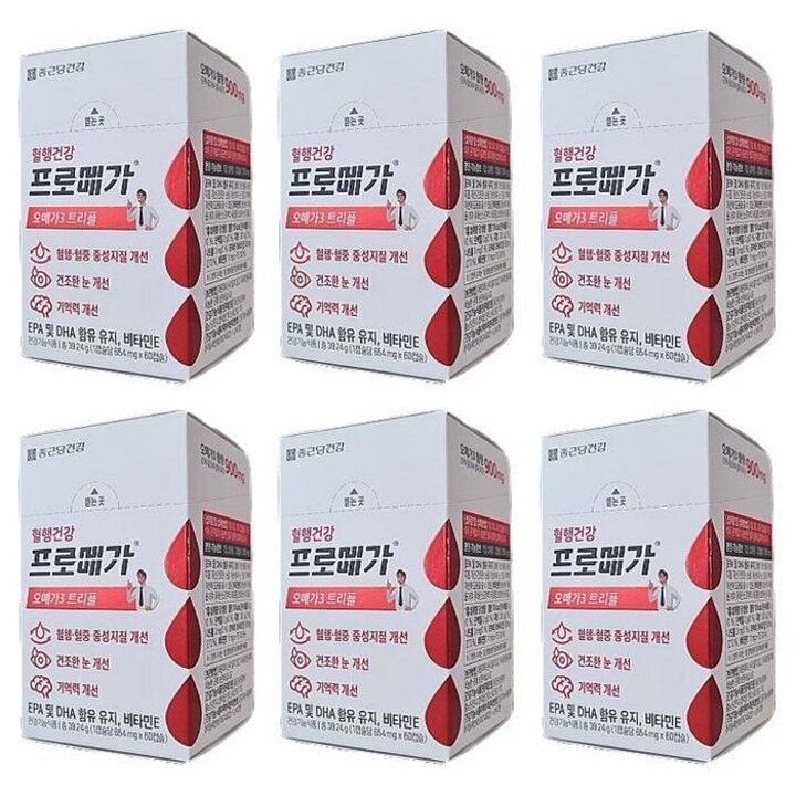 [종근당건강]종근당건강프로메가오메가3트리플654mg60캡슐6박스(6개월분)
