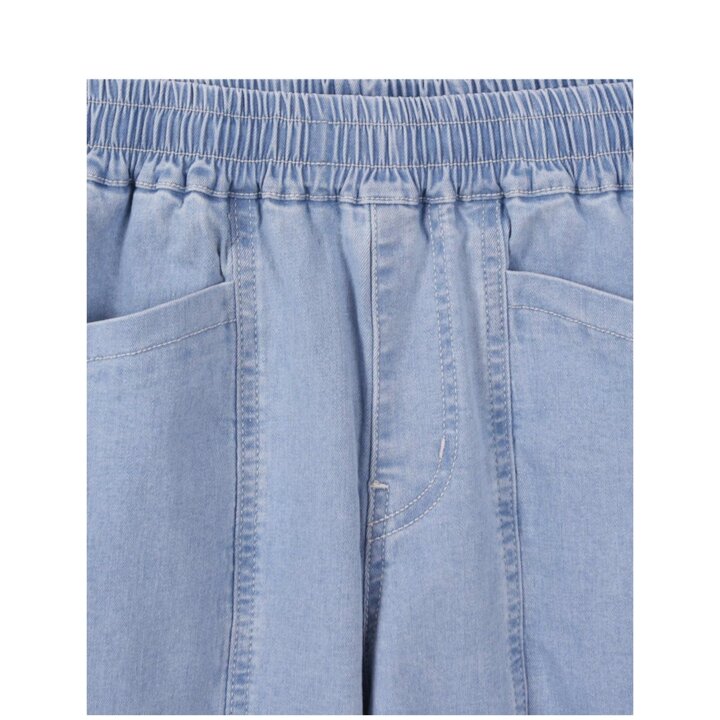 (신세계천안아산점)라이트블루 절개포인트 스판 데님 4부 쇼츠 K262DP130P LB(20)