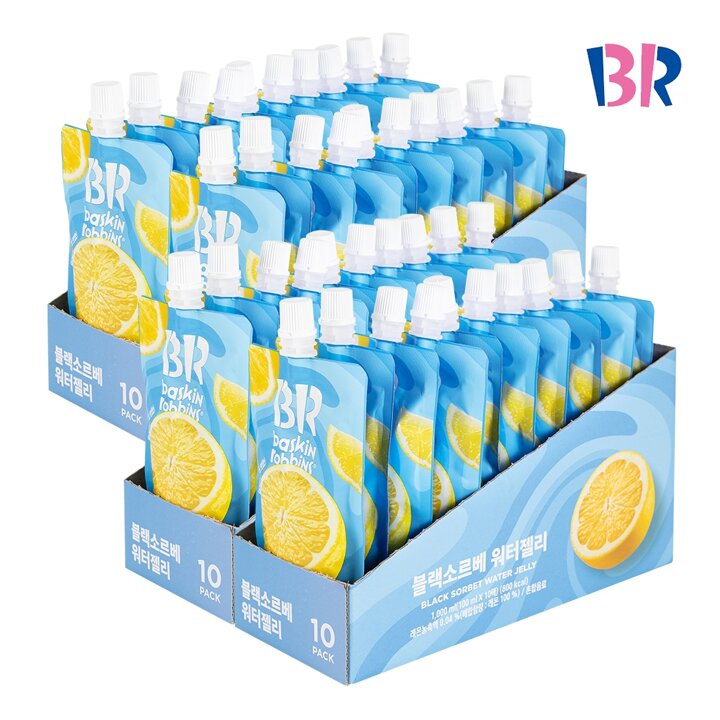G[무료배송][배스킨라빈스] 블랙소르베 워터젤리 100ml x 40팩