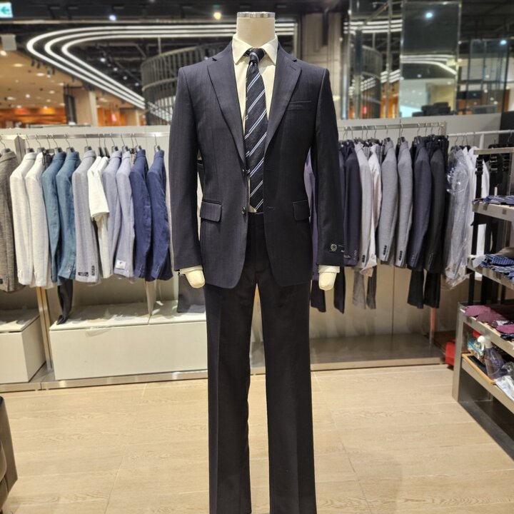 (신세계하남점)renoma 프리미엄  S/S  스트라이프 울 네이비 수트 RQAMSJ11A