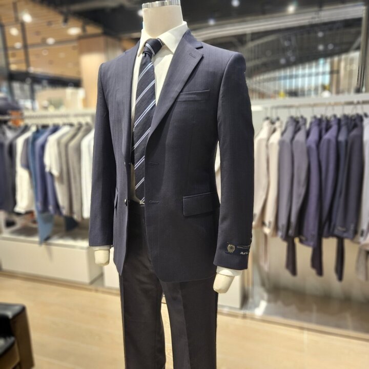 (신세계하남점)renoma 프리미엄  S/S  스트라이프 울 네이비 수트 RQAMSJ11A