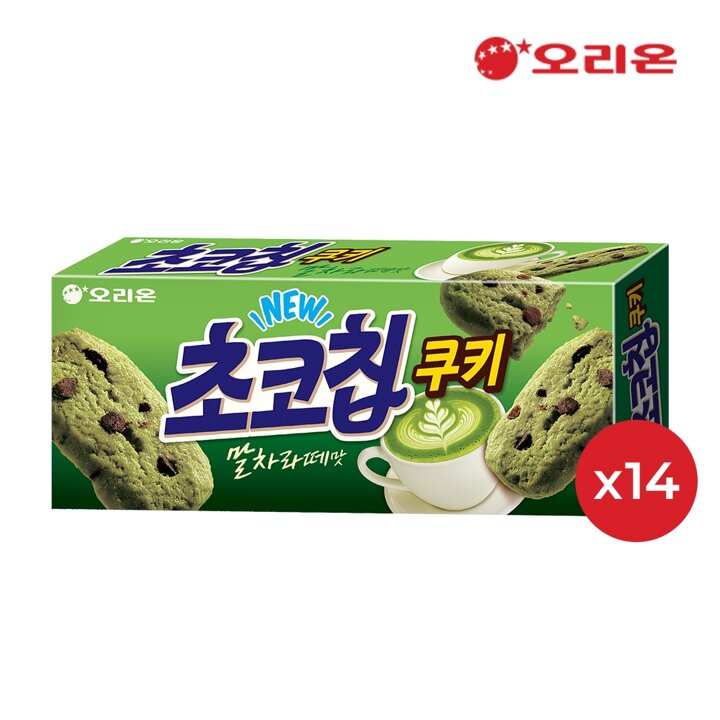 오리온 초코칩쿠키 말차라떼 (104g) x 14개