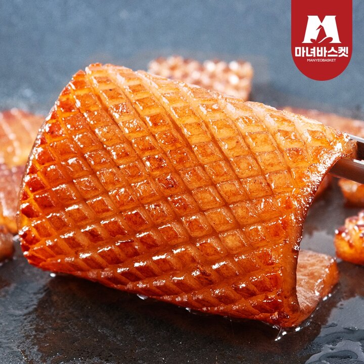 [마녀바스켓] 쫀득별미 국내산 벌집 돼지껍데기 500g x 4팩
