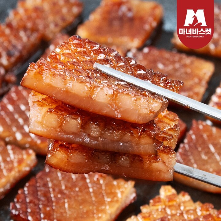 [마녀바스켓] 쫀득별미 국내산 벌집 돼지껍데기 500g x 4팩
