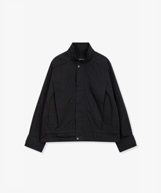 [온라인 단독]GBW22302 LOOSE FIT블랙 하이넥 레이어드 점퍼
