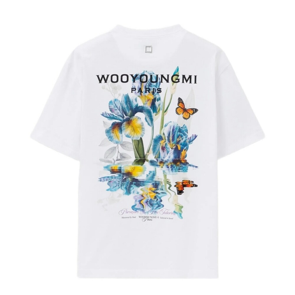우영미 플라워 백로고 반팔 티셔츠 화이트 W261TS06 701W