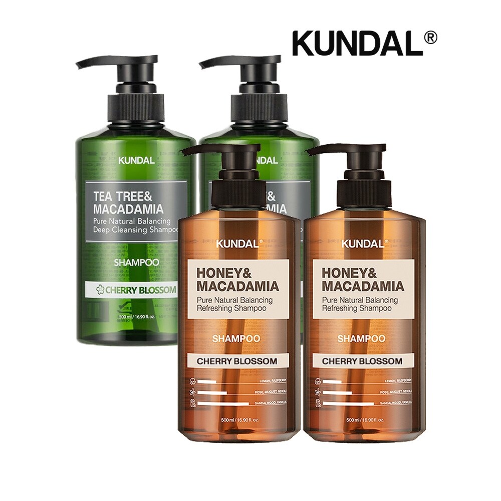 쿤달 네이처 샴푸 체리블라썸 500ml x2개+딥클렌징 지성샴푸 체리블라썸 500ml x2개