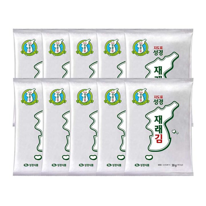 [지도표성경김 본사]재래 전장김 30g x 10봉