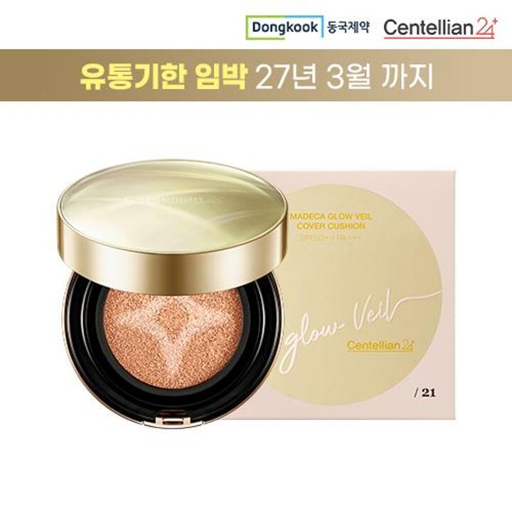 동국제약 마데카 글로우베일커버쿠션 21호 13g*1개 (골드)