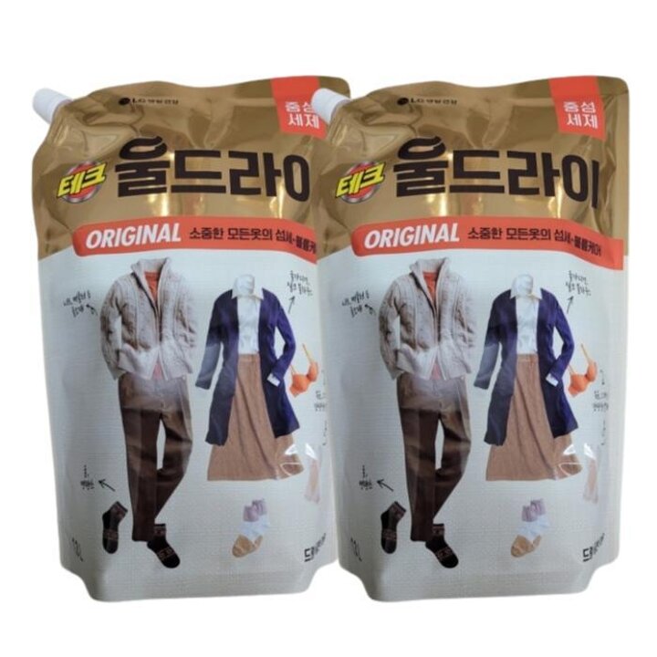 테크중성세제울드라이리필1.3Lx2개SD