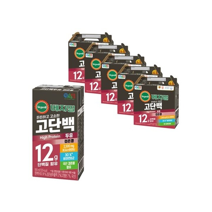 [SSG특가] 베지밀 고단백두유 검은콩 190mlx80팩