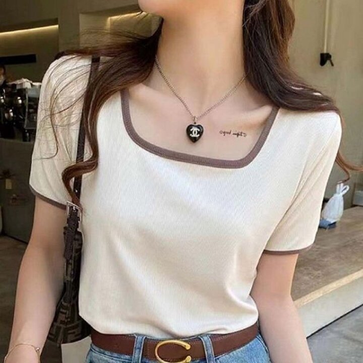 여성 쿨링 골지 반팔티 여름 데일리 티셔츠 냉감 슬림핏 상의