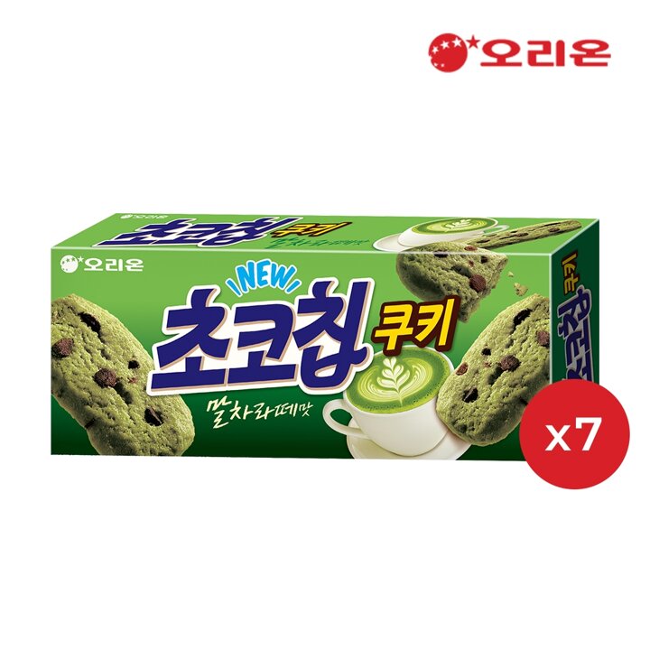 오리온 초코칩쿠키 말차라떼 (104g) x 7개