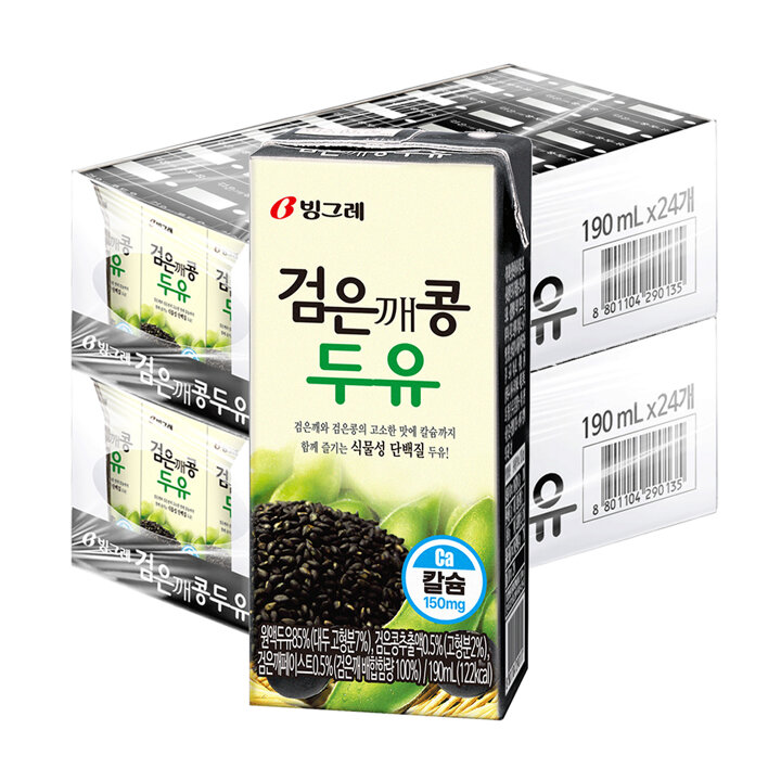 빙그레 검은깨콩 두유 190ml 48팩