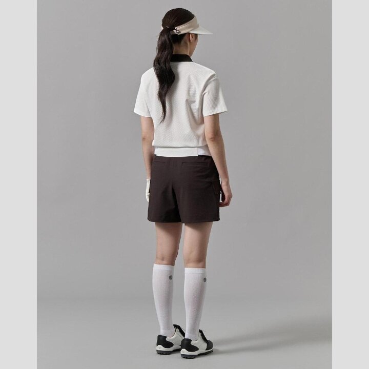 (신세계강남점)SS25 여성 허니콤 피케 반팔 티셔츠 - 아이보리 (BJ5442A280)