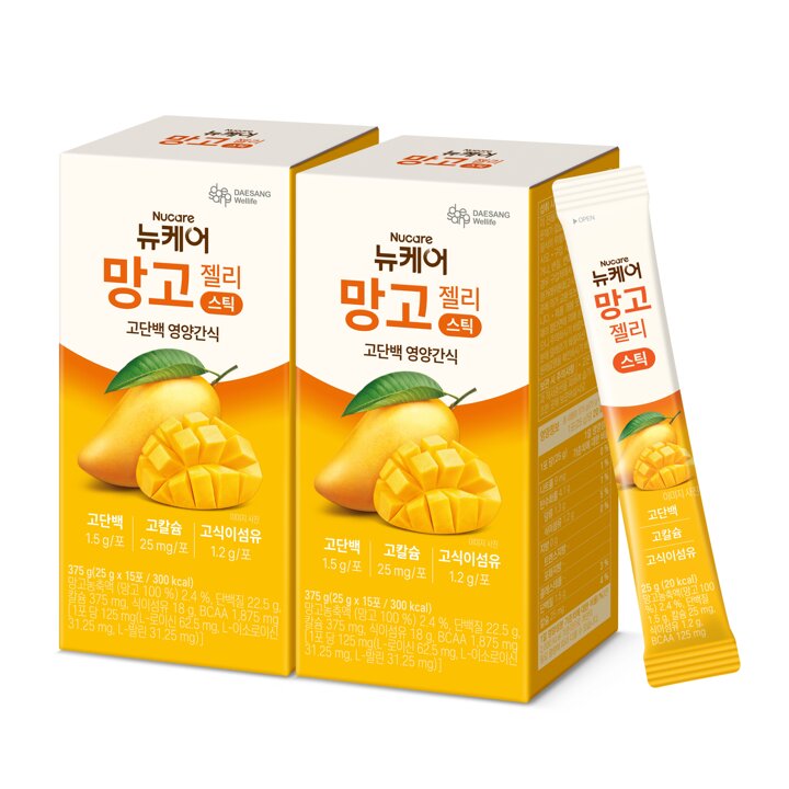[대상웰라이프] 뉴케어 망고젤리 스틱 (25g x 15포), 2박스