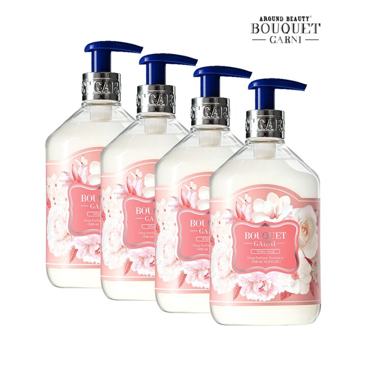 부케가르니 딥 퍼퓸 트리트먼트 화이트머스크향 500ml x4개