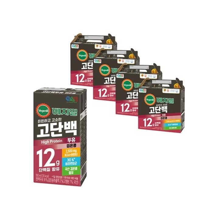 [SSG특가] 베지밀 고단백두유 검은콩 190mlx64팩