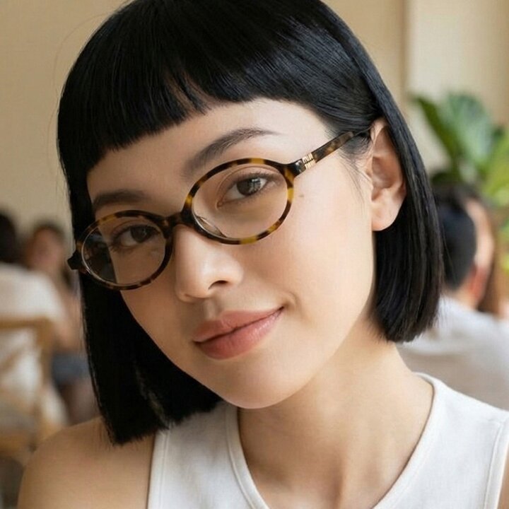 [쇼핑백 증정] 미우미우 리가드 안경 허니 하바나 명품 뿔테 라운드 호피 안경테 패션 VMU01X