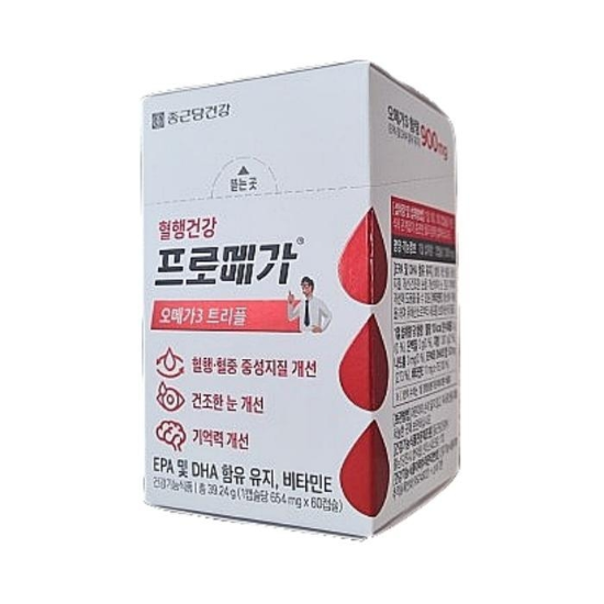 [종근당건강]종근당건강프로메가오메가3트리플654mg60캡슐.1박스(1개월분)