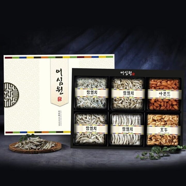[어부마음] 함박웃음3호 멸치선물세트 (볶음용+조림용특+조림용+국물용+구운아몬드+호두)