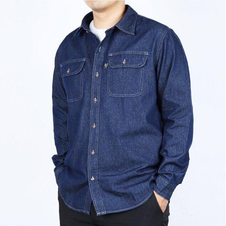 윈드 카고 청남방 작업복 상의 남자 셔츠 용접작업복