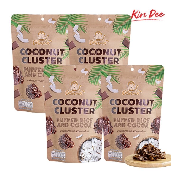 [보라티알] 킨디 코코넛 클러스터 퍼프트 라이스 앤 코코아 40g x 4개