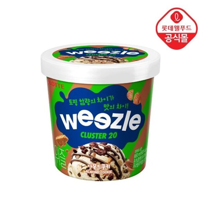 [롯데] 위즐 크러스터 아이스크림 아몬드쿠키 660ml[35161283]