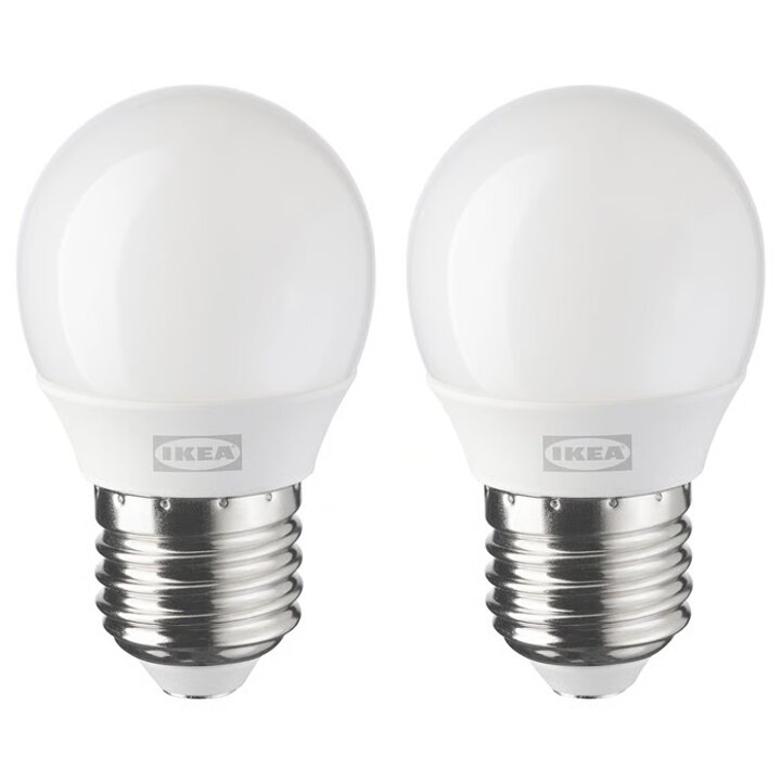 이케아 SOLHETTA 솔헤타 LED 전구 2개입 E26 250루멘 45mm 구형 오팔 화이트 조명 램프 전등