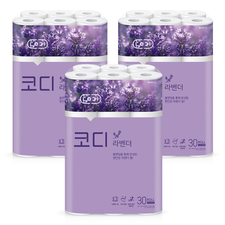 [코디] 코디 라벤다 화장지 30m*30롤 3팩