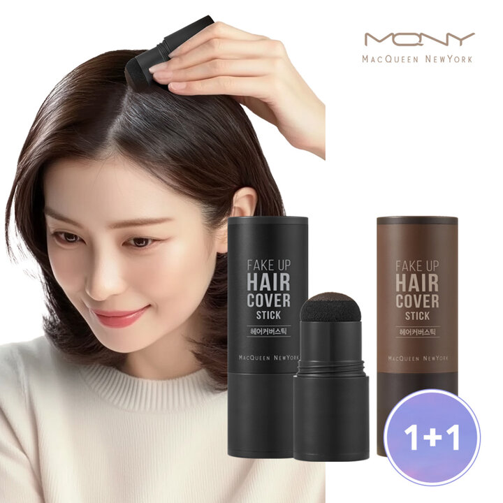 [1+1] 맥퀸뉴욕 새치커버 헤어라인 커버스틱 /부분염색약 흑채 흰머리 2컬러 2.5g