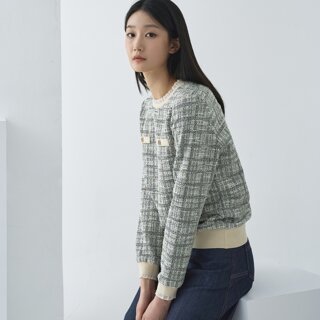 [지센] (2컬러) 피어로즈 트위드 져지 티셔츠 LFTSO191