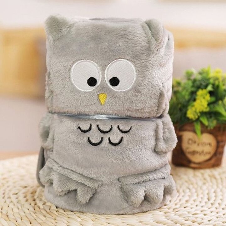극세사 따뜻한 사무실 올빼미 캐릭터 담요 무릎담요