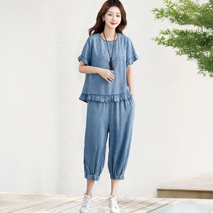[쉐바] 썸머데님풀오버+팬츠