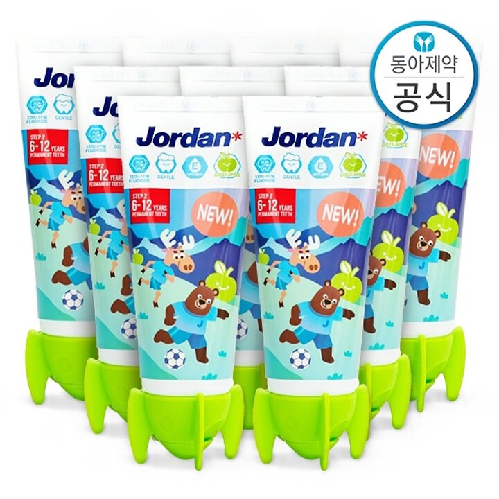 조르단 6세 이상 유아 어린이치약 고불소 1000ppm 뉴스텝2 90g 9개