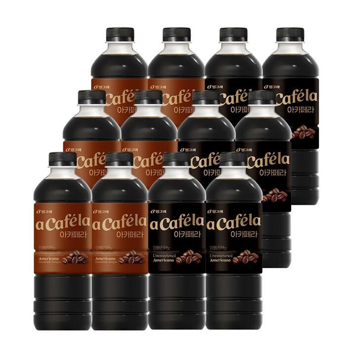 빙그레 아카페라 1L  아메리카노 6입 + 과테말라 6입