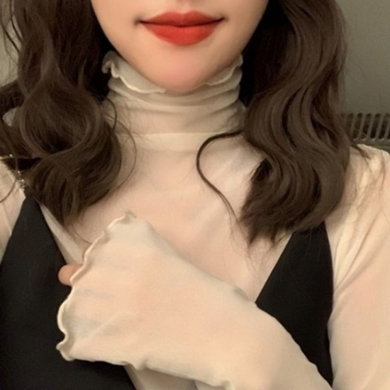 티셔츠 여성티셔츠 G124797 폴라 긴팔티 시스루 블라19600462667501