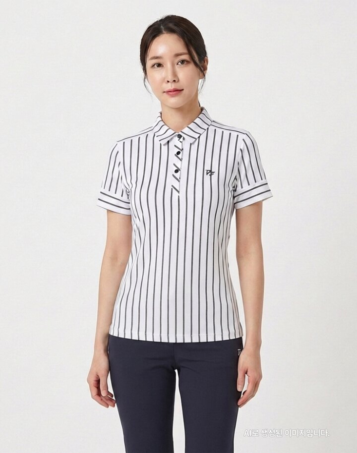(팜스프링스) 여성 심플스트라이프 반팔 티셔츠STSL232260