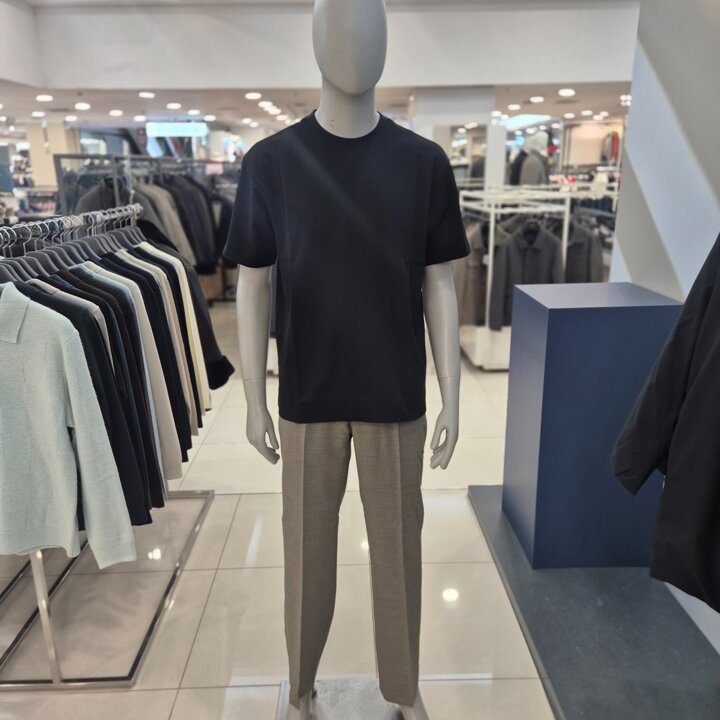 손 세탁이 가능 루즈핏 반팔 라운드 티셔츠ABF3TR1101