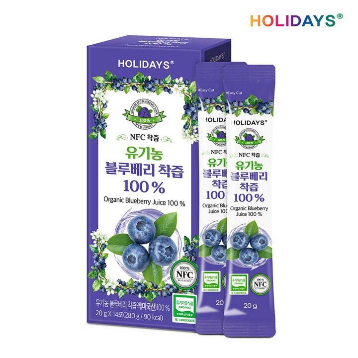 H[M] 홀리데이즈 유기농 블루베리즙 NCF 착즙 100% 1박스 