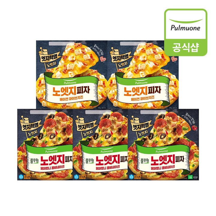 [풀무원] 노엣지피자 5개(페퍼로니3개+파이브치즈2개)