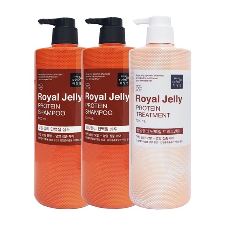 미쟝센 로얄젤리 단백질 샴푸 1000ml x2   트리트먼트 1000ml
